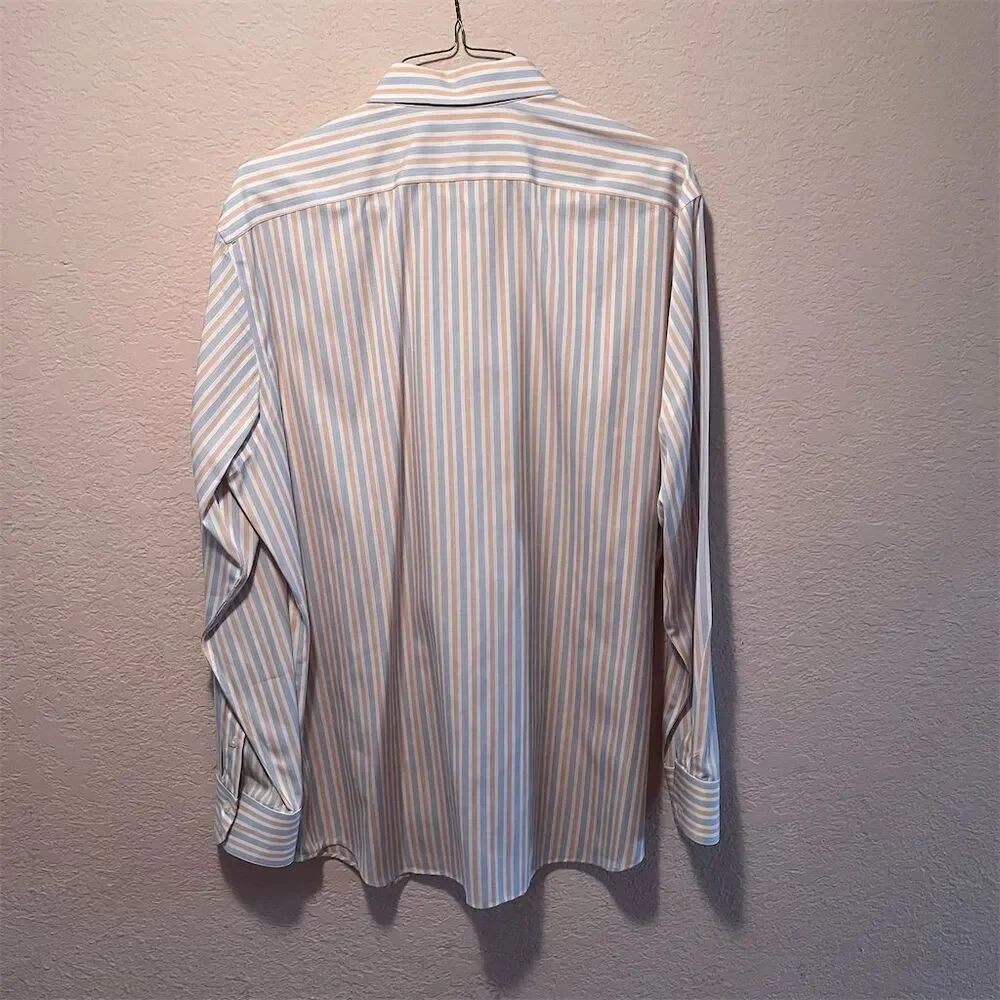 *30off3* Banana Republic Men's XL Slim Fit‎ Striped Dress Shirt Non-Iron
